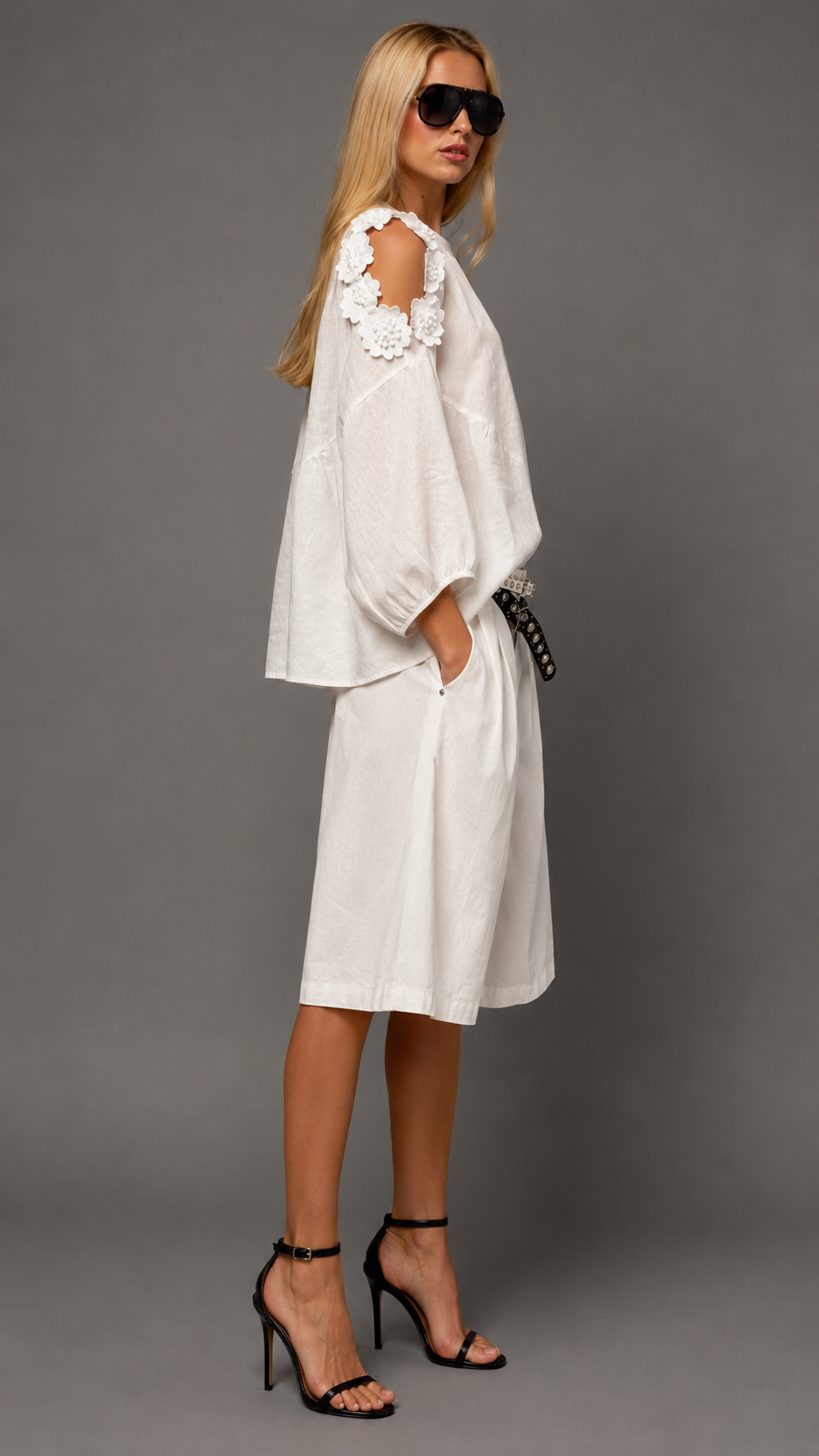 Monaco Bloom Linen Two-Piece Set