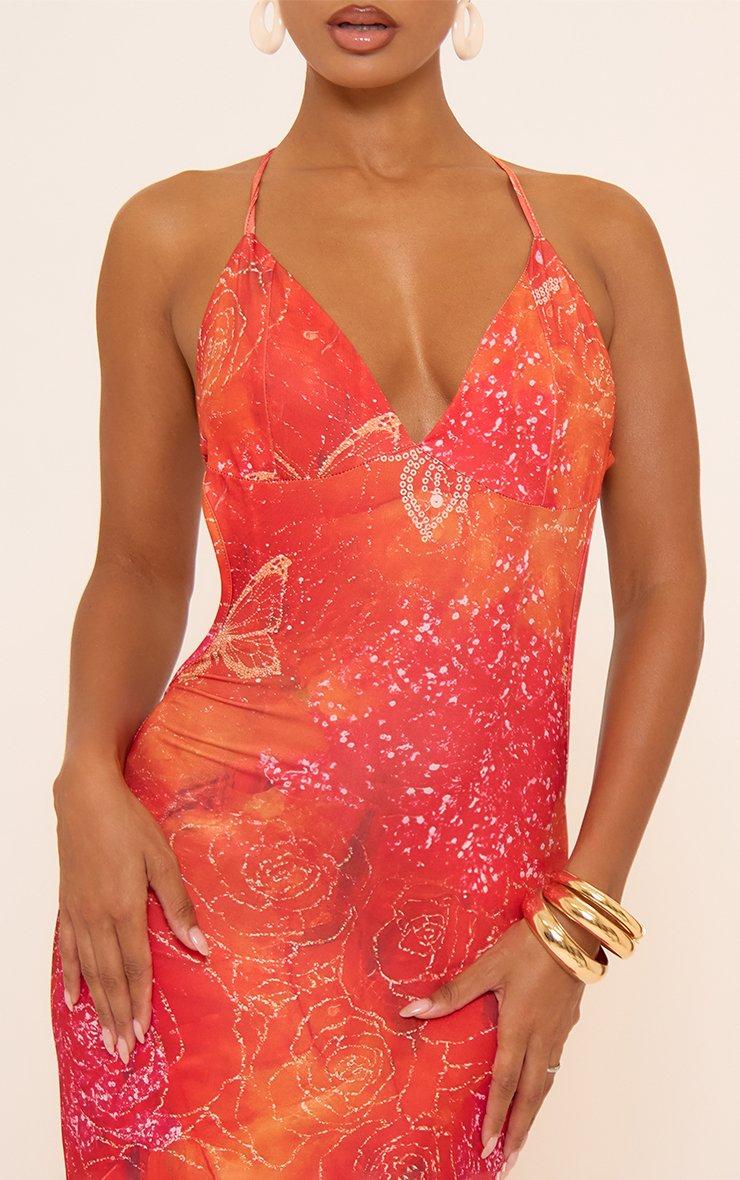 Sunset Bloom Backless Maxi Dress