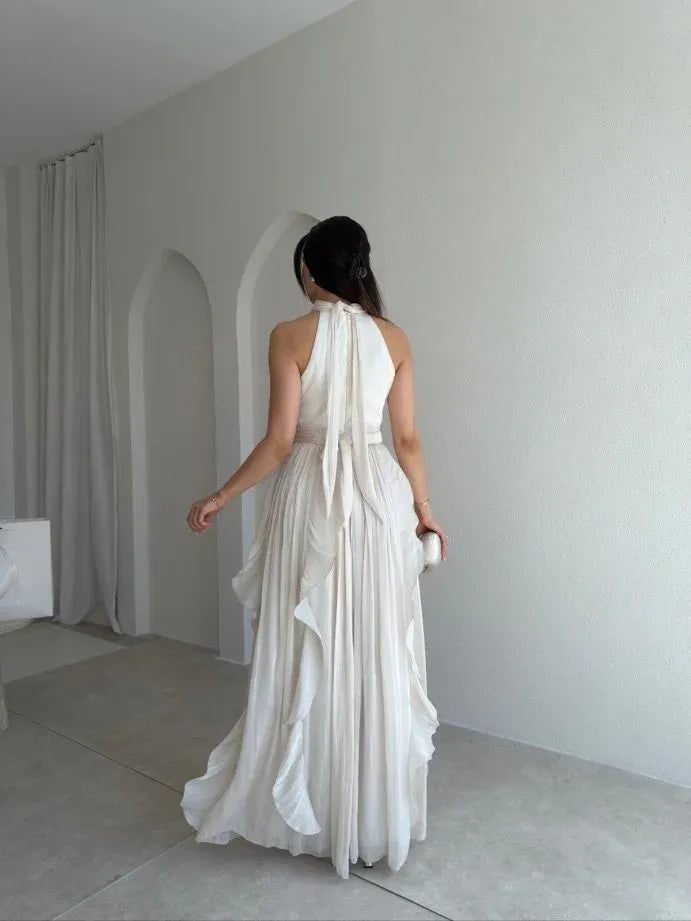 Ruffle Halter Maxi Dress