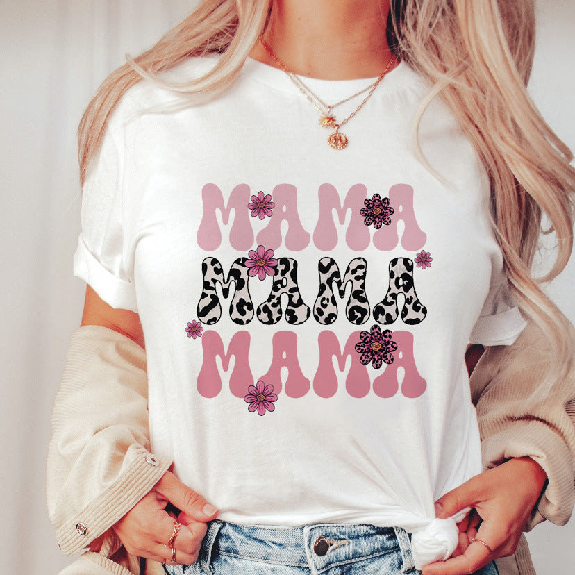 Printed Short Sleeve T-shirt Top For Women