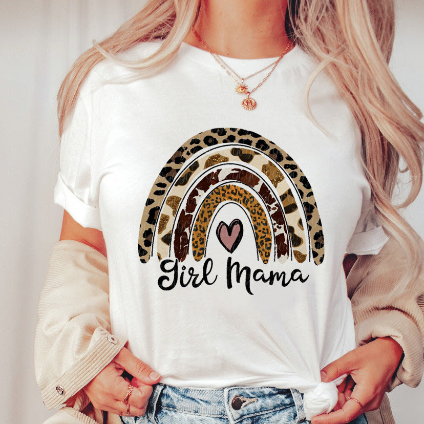 Printed Short Sleeve T-shirt Top For Women