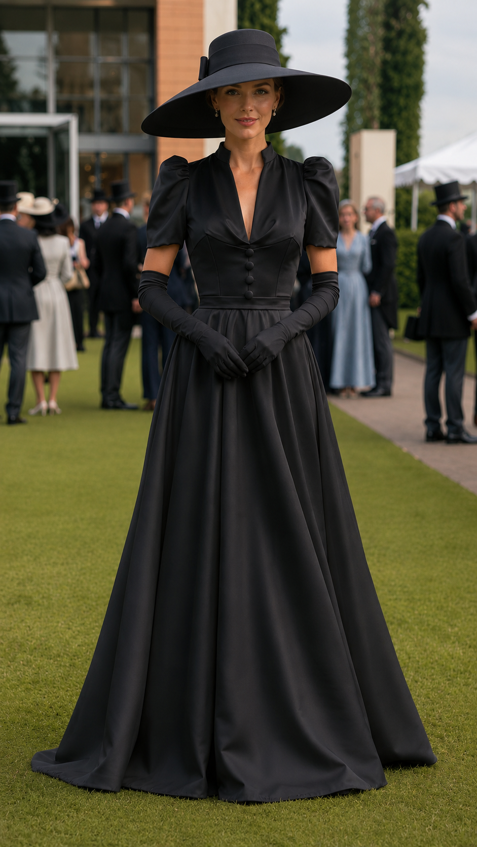 Ivory Puff Sleeve Gown