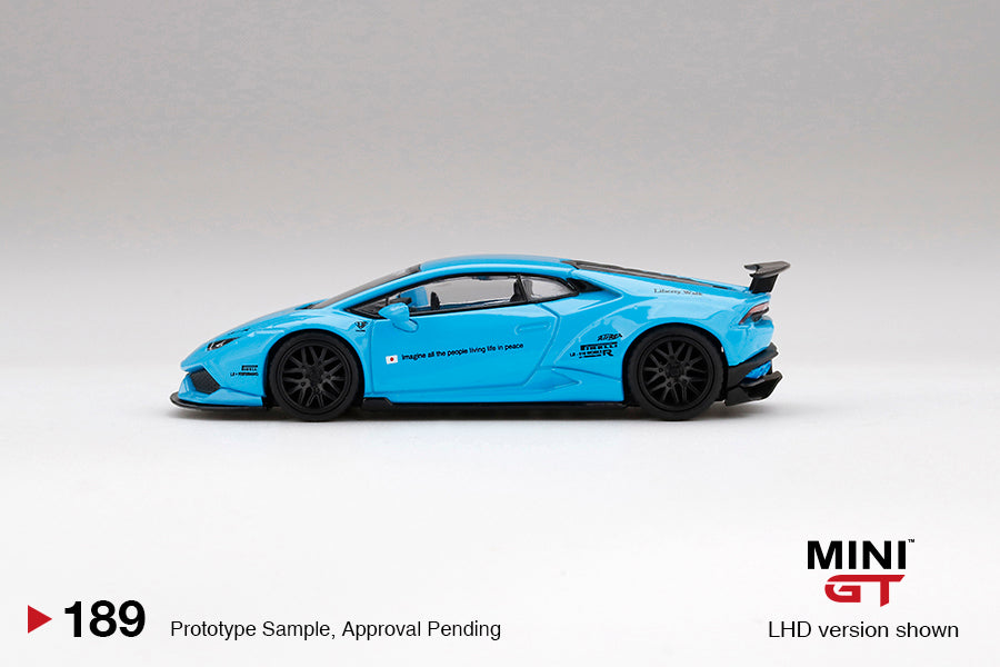 MINIGT 1:64 Lamborghini Huracan LB鈽匴ORKS Liberty Walk Ver. 1 Light Blue