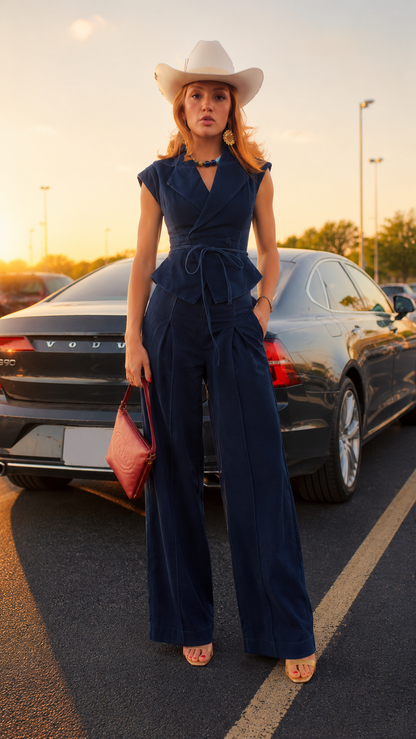 Western Chic Two-Piece Pants Set