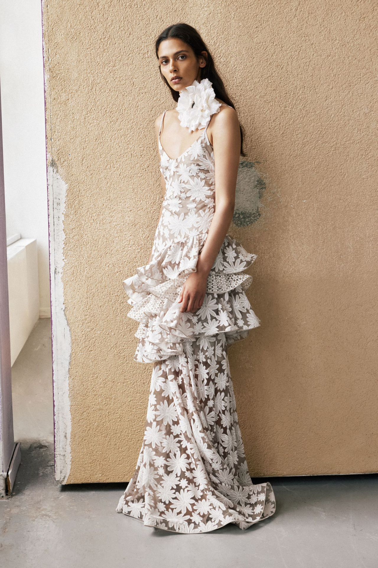 Sweet Printed Ruffled Dress Women