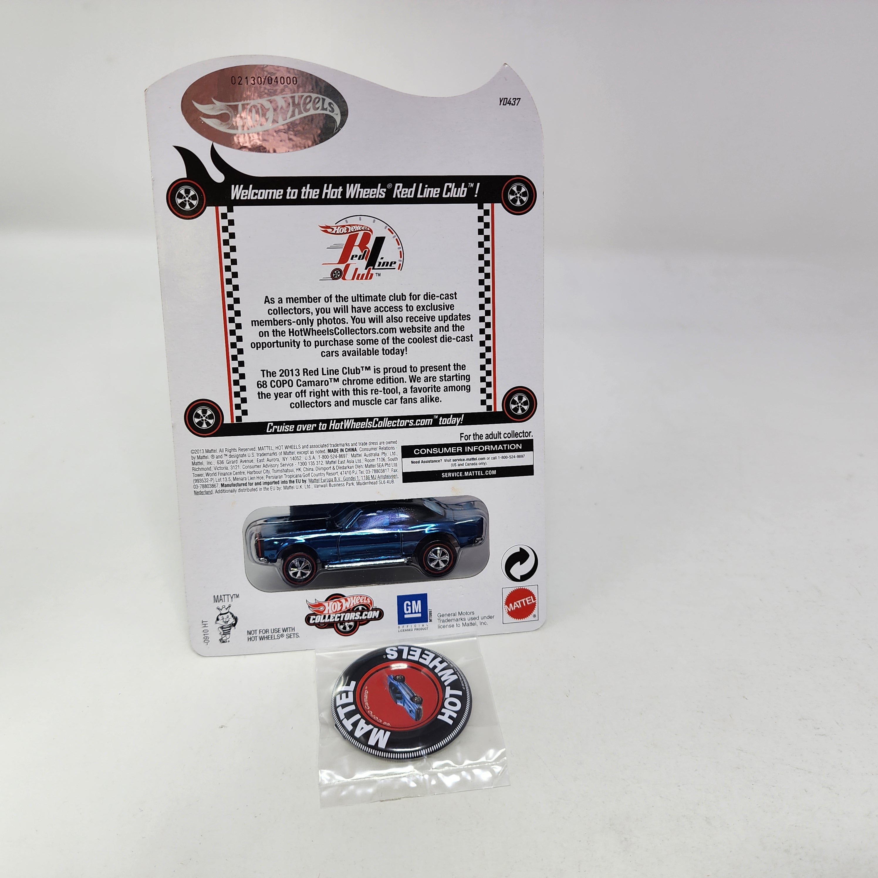 68 Copo Camaro BLUE * Hot Wheels Red Line Club RLC Exclusive