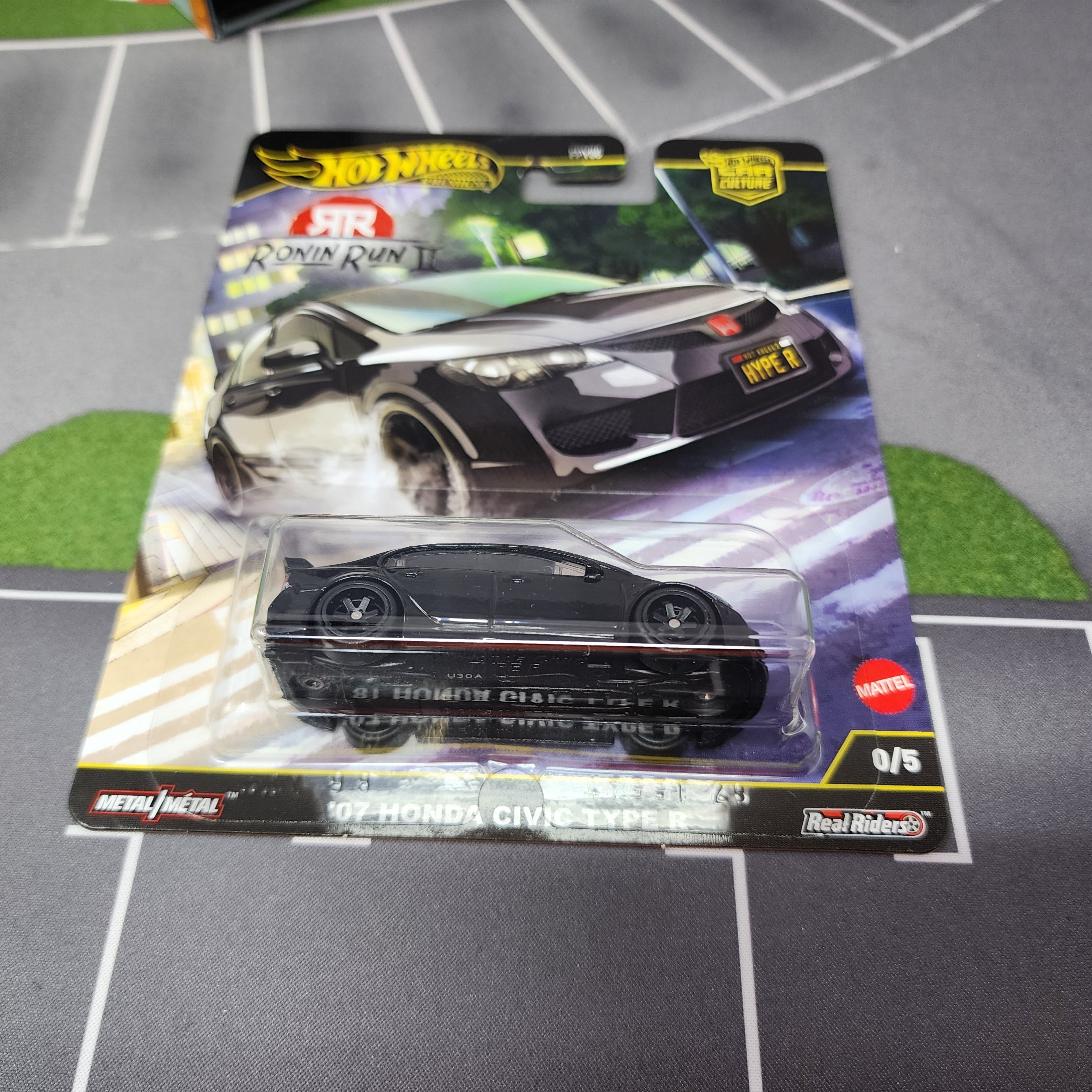 Bubble Crack * '07 Honda Civic Type R 0/5 * Black CHASE * Hot Wheels Car Culture Ronin Run II