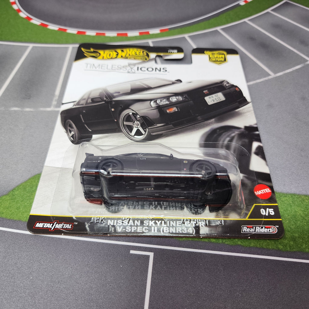 V-Spec II Nissan Skyline GT-R R34 0/5 * Black CHASE * Hot Wheels Car Culture Timeless Icons