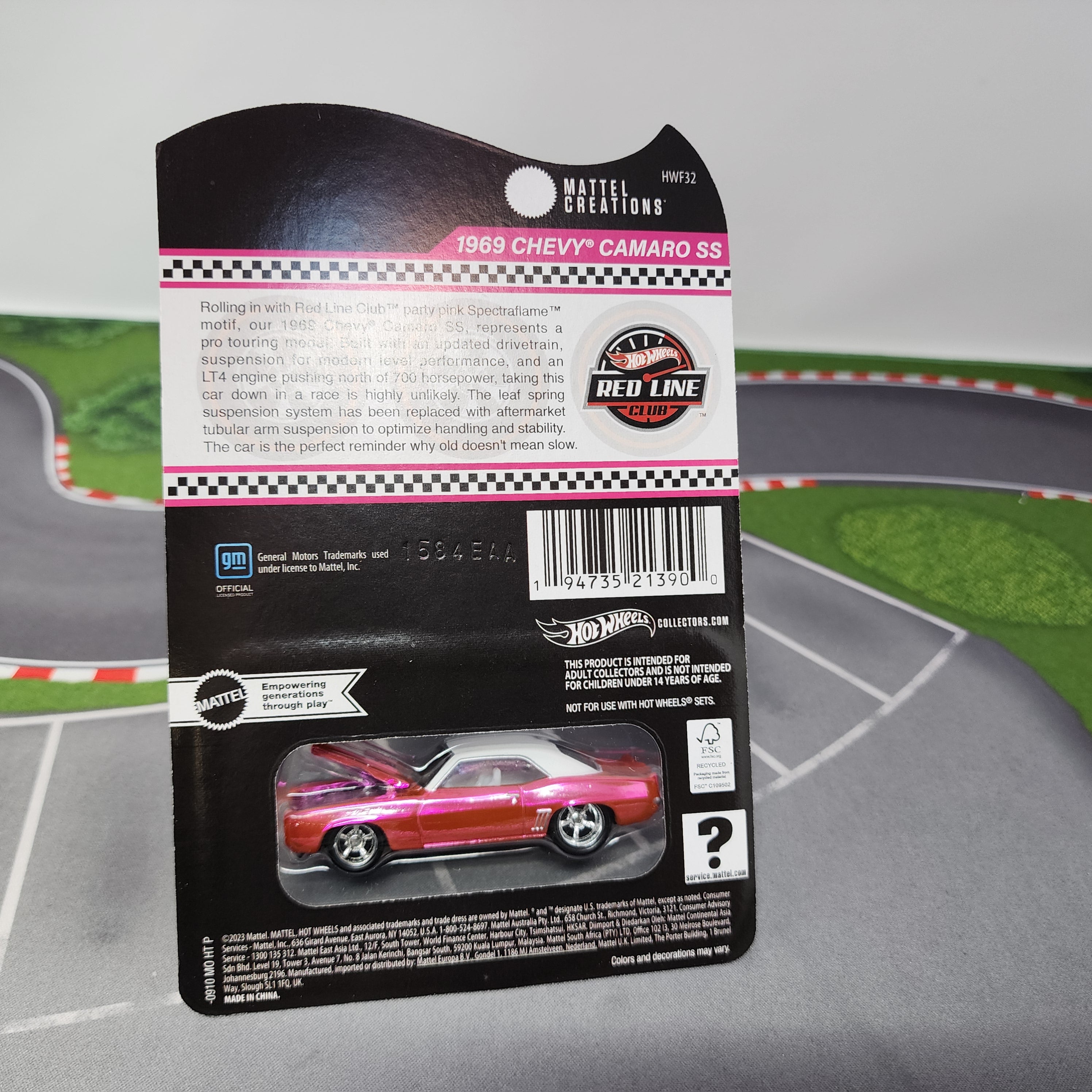 1969 chevy Camaro SS Pink * Hot Wheels Red Line Club RLC