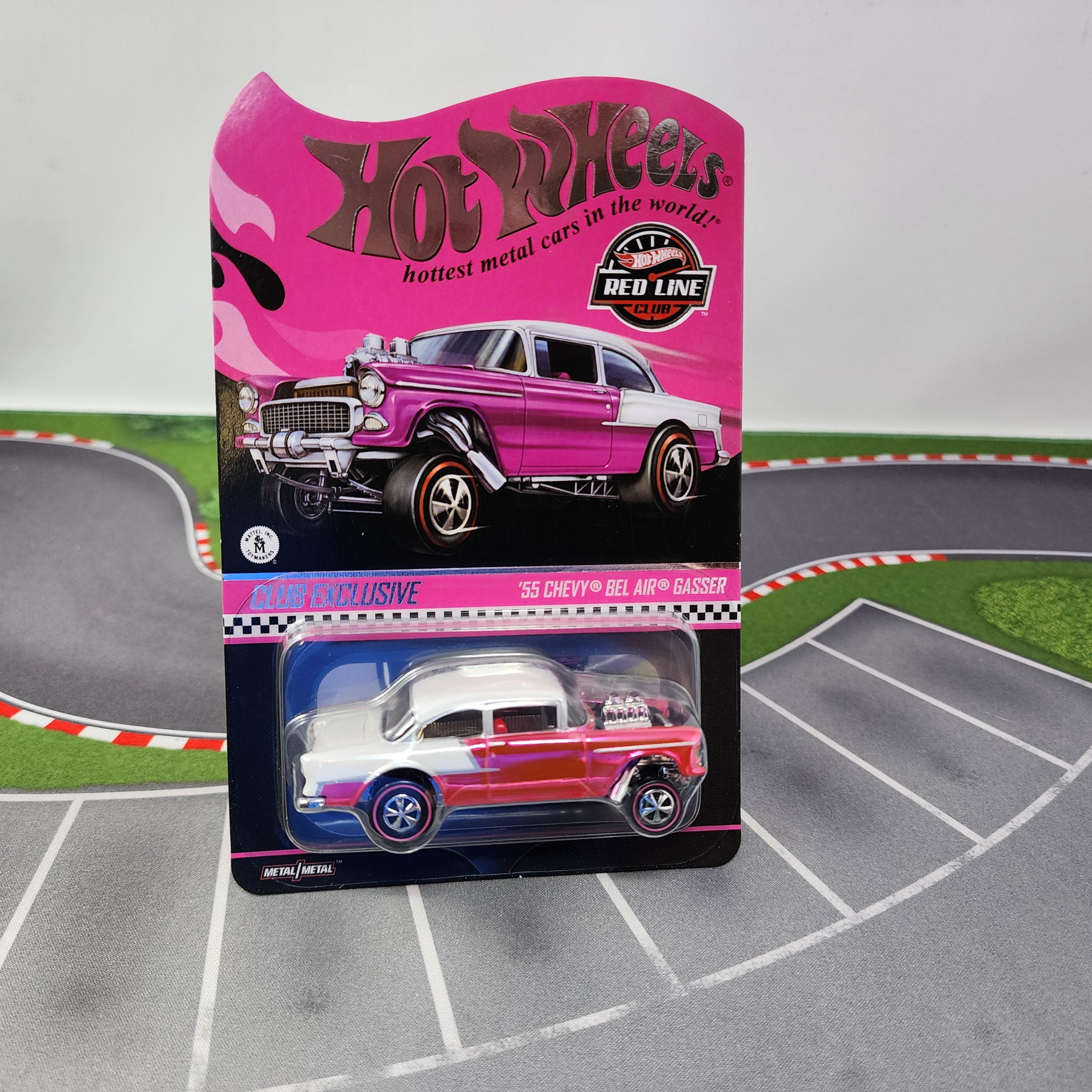 55 Chevy Bel Air Gasser * PINK * Hot Wheels Red Line Club RLC Club Party