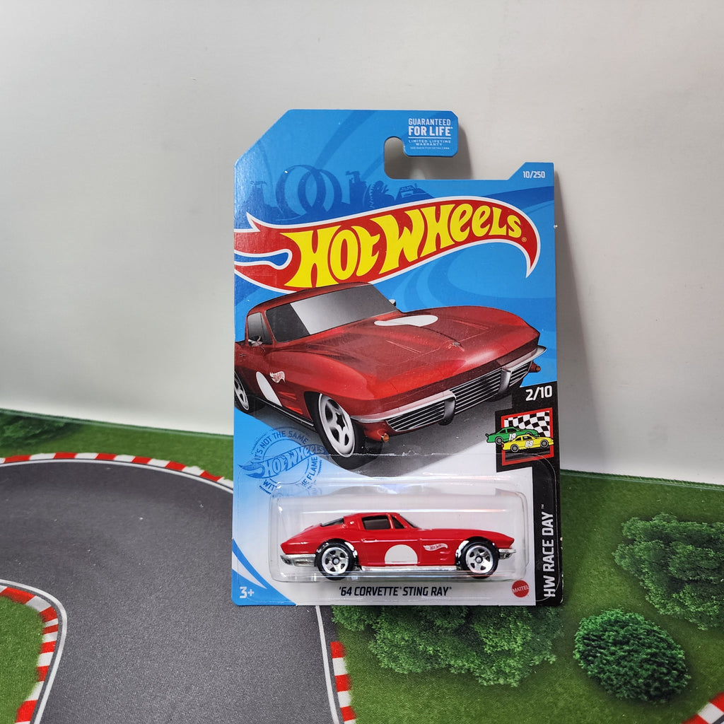 64 Corvette Sting Ray #10 * RED * Hot Wheels 2021