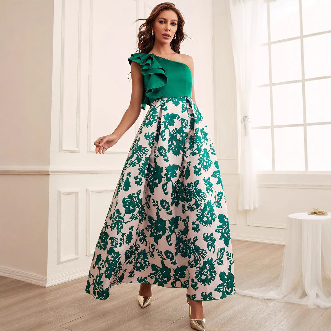 Elegant Digital Printing Dress Women