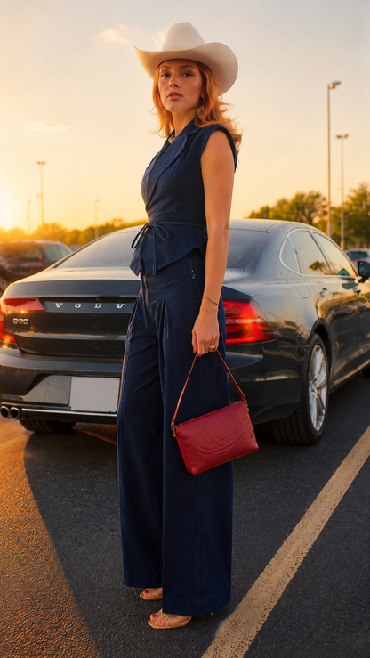 Western Chic Two-Piece Pants Set