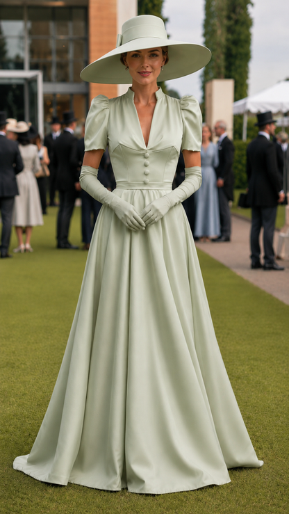Ivory Puff Sleeve Gown