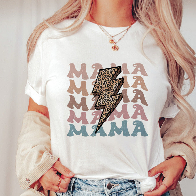 Printed Short Sleeve T-shirt Top For Women