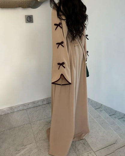 Elegant Bow Cardigan & Dress Two-Piece Set