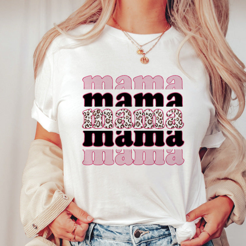 Printed Short Sleeve T-shirt Top For Women