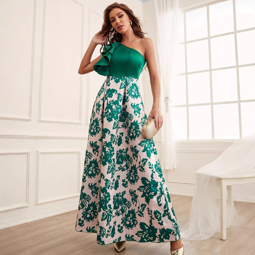 Elegant Digital Printing Dress Women