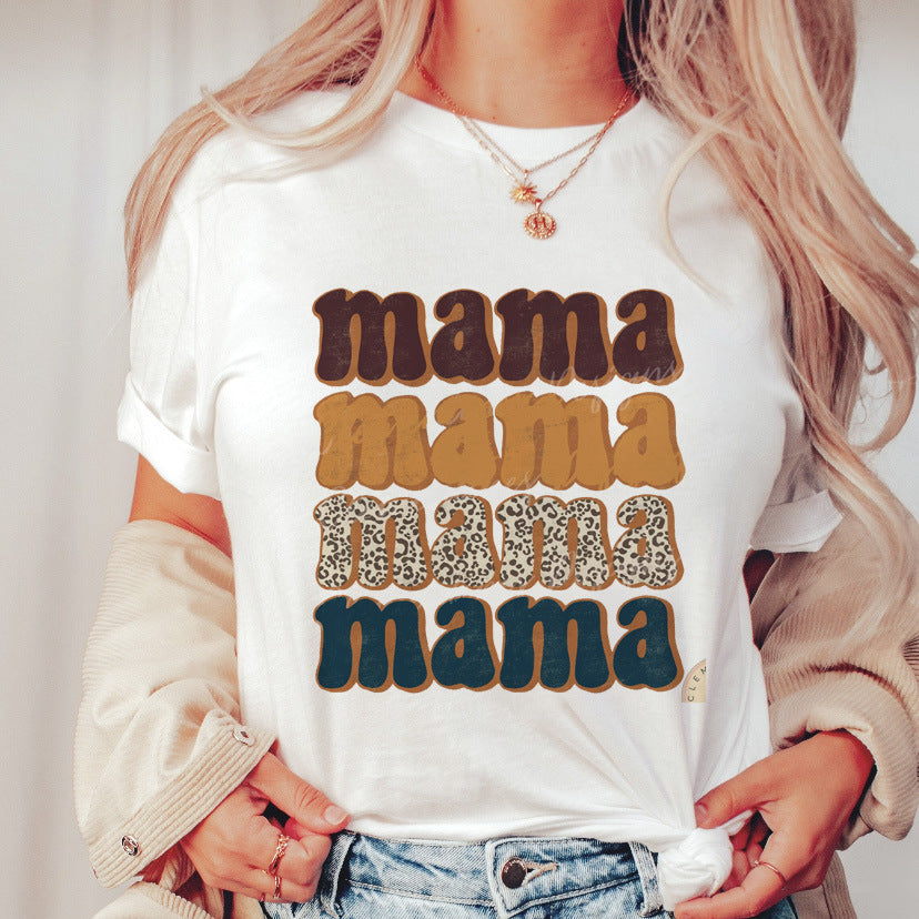 Printed Short Sleeve T-shirt Top For Women