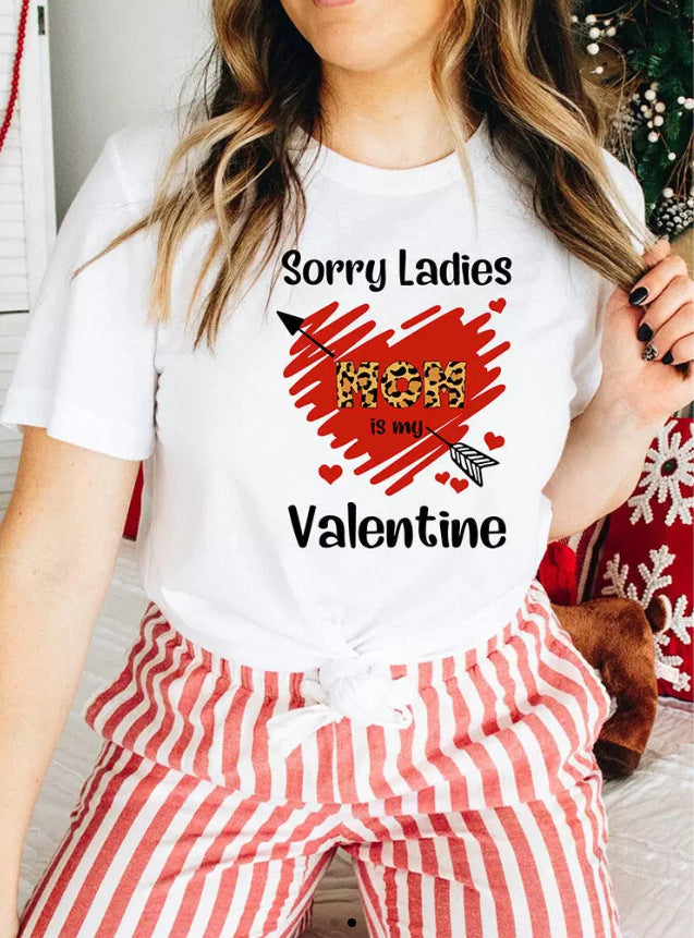 Letter Print Short Sleeve T-shirt Women