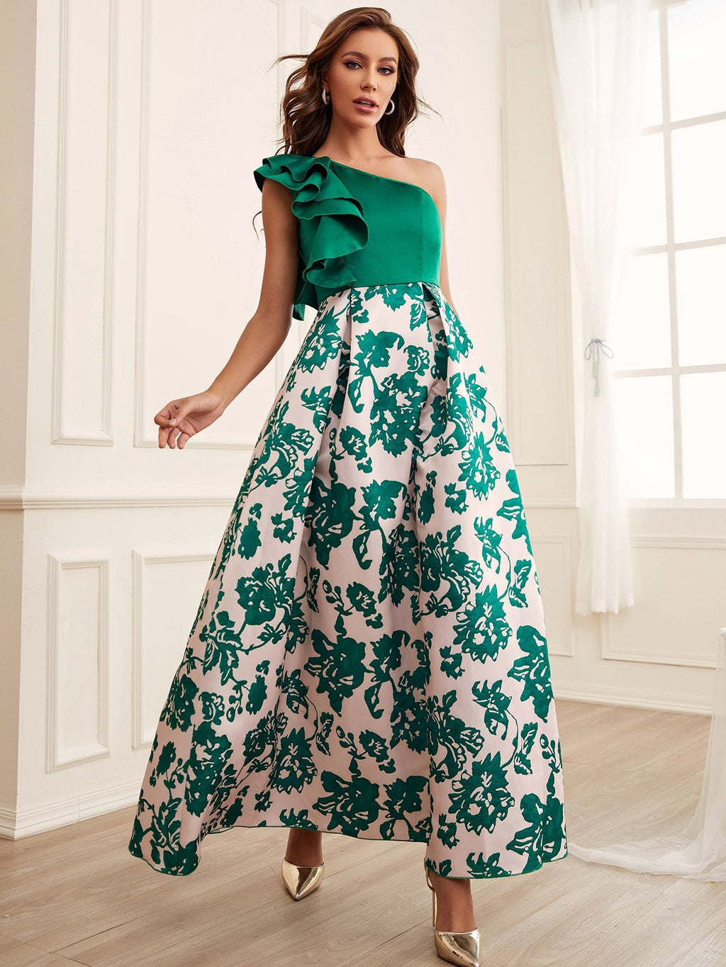 Elegant Digital Printing Dress Women