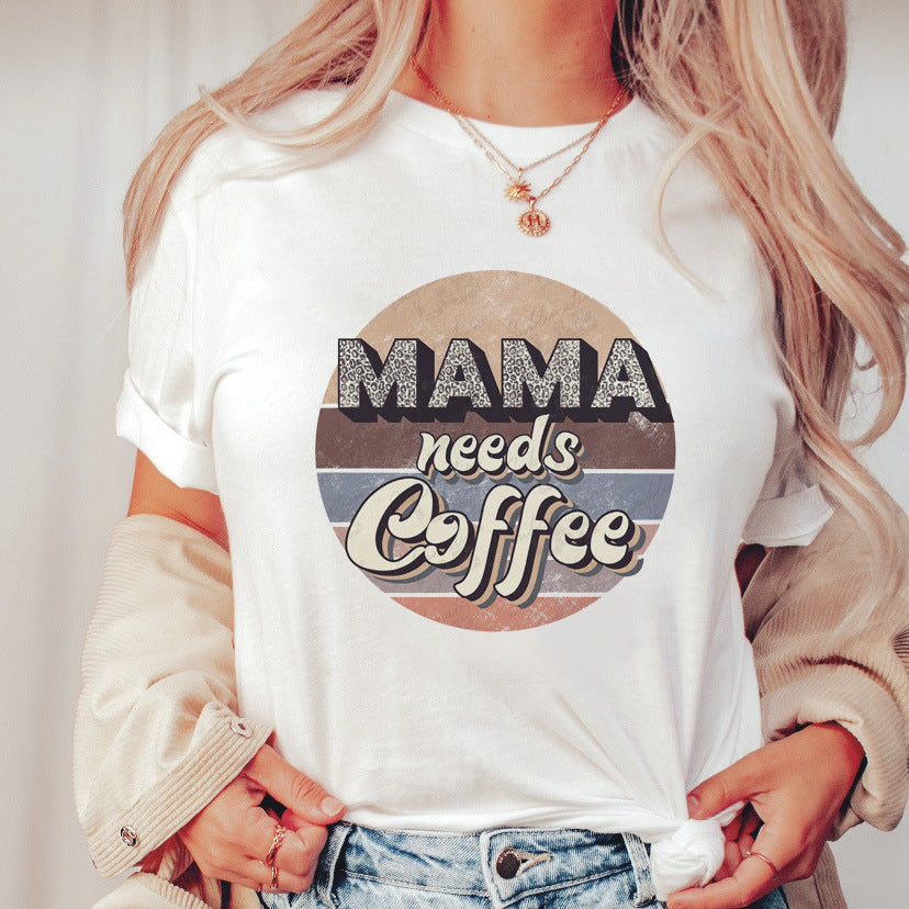 Printed Short Sleeve T-shirt Top For Women