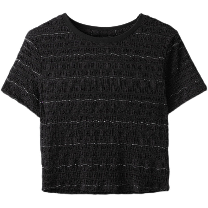 Lace Shirt Slim Slimming Short Lace T-shirt Women