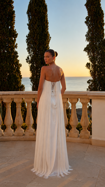 Ivory Fringe Maxi Dress