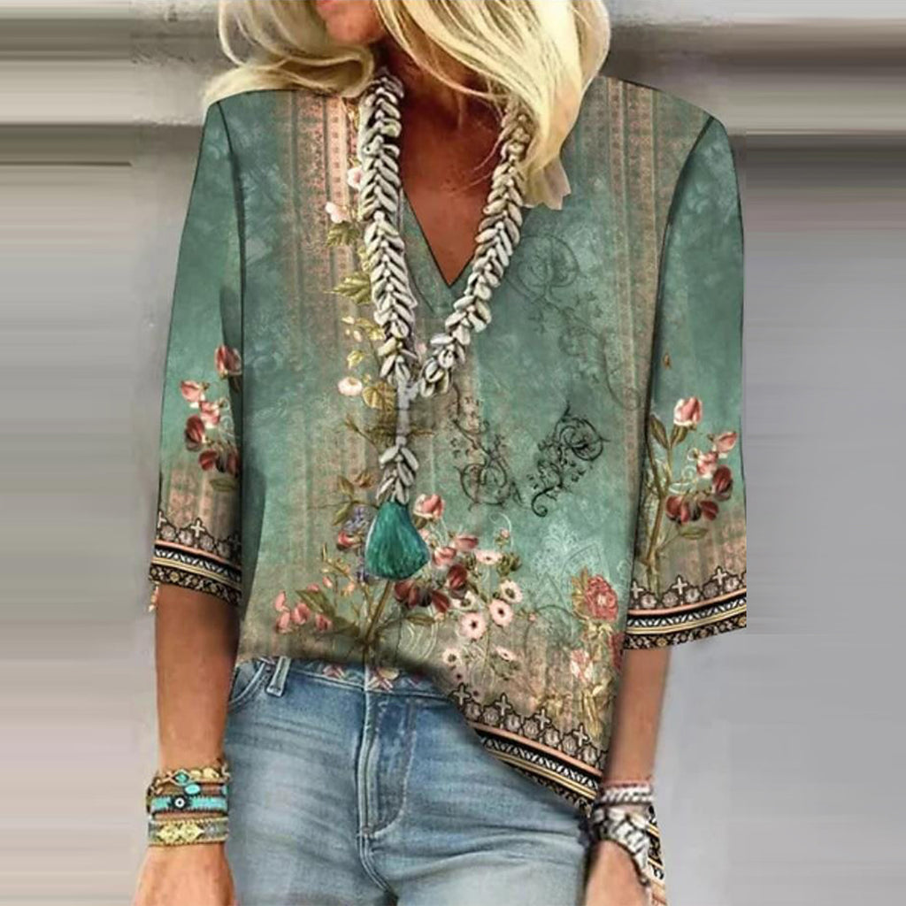 Printed Casual Sleeveless T-shirt For Women