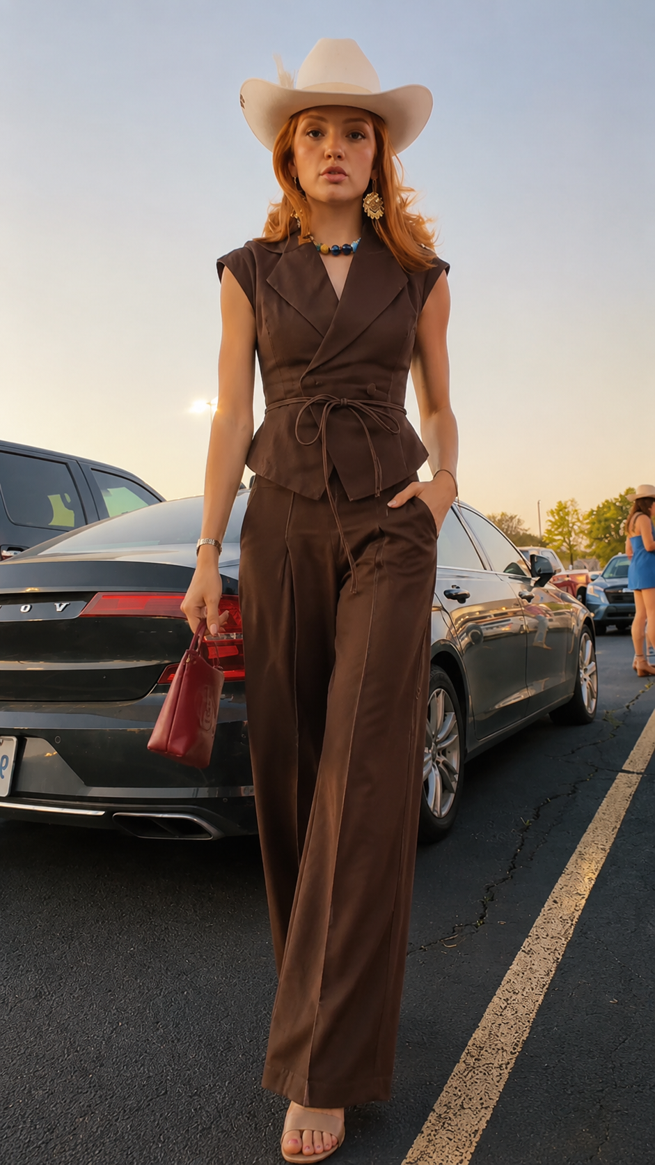 Western Chic Two-Piece Pants Set
