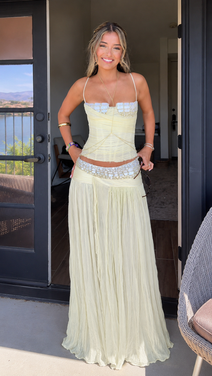 Embellished Corset Maxi Dress Set