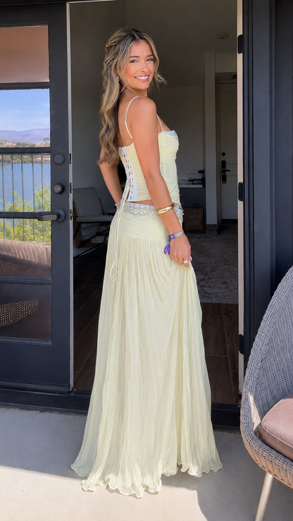 Embellished Corset Maxi Dress Set