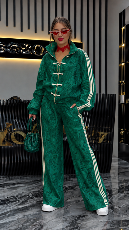 Lace Stripe Sport Luxe Two-Piece Set