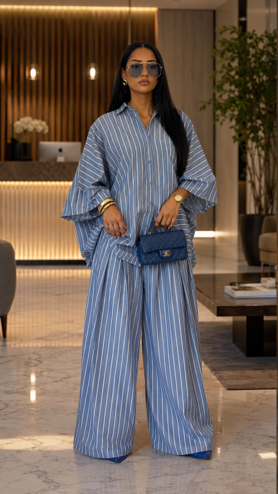 Azure Riviera Oversized Stripe Resort Set