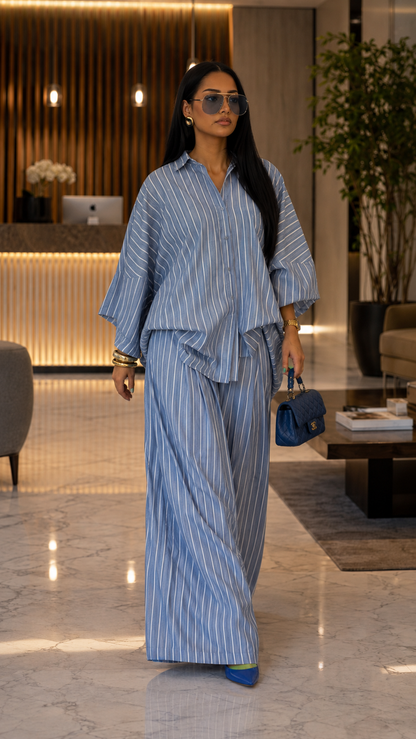 Azure Riviera Oversized Stripe Resort Set