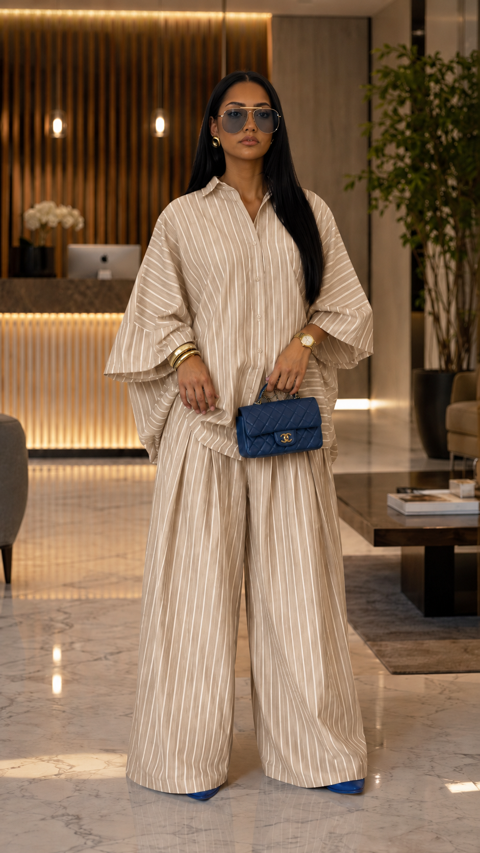 Azure Riviera Oversized Stripe Resort Set