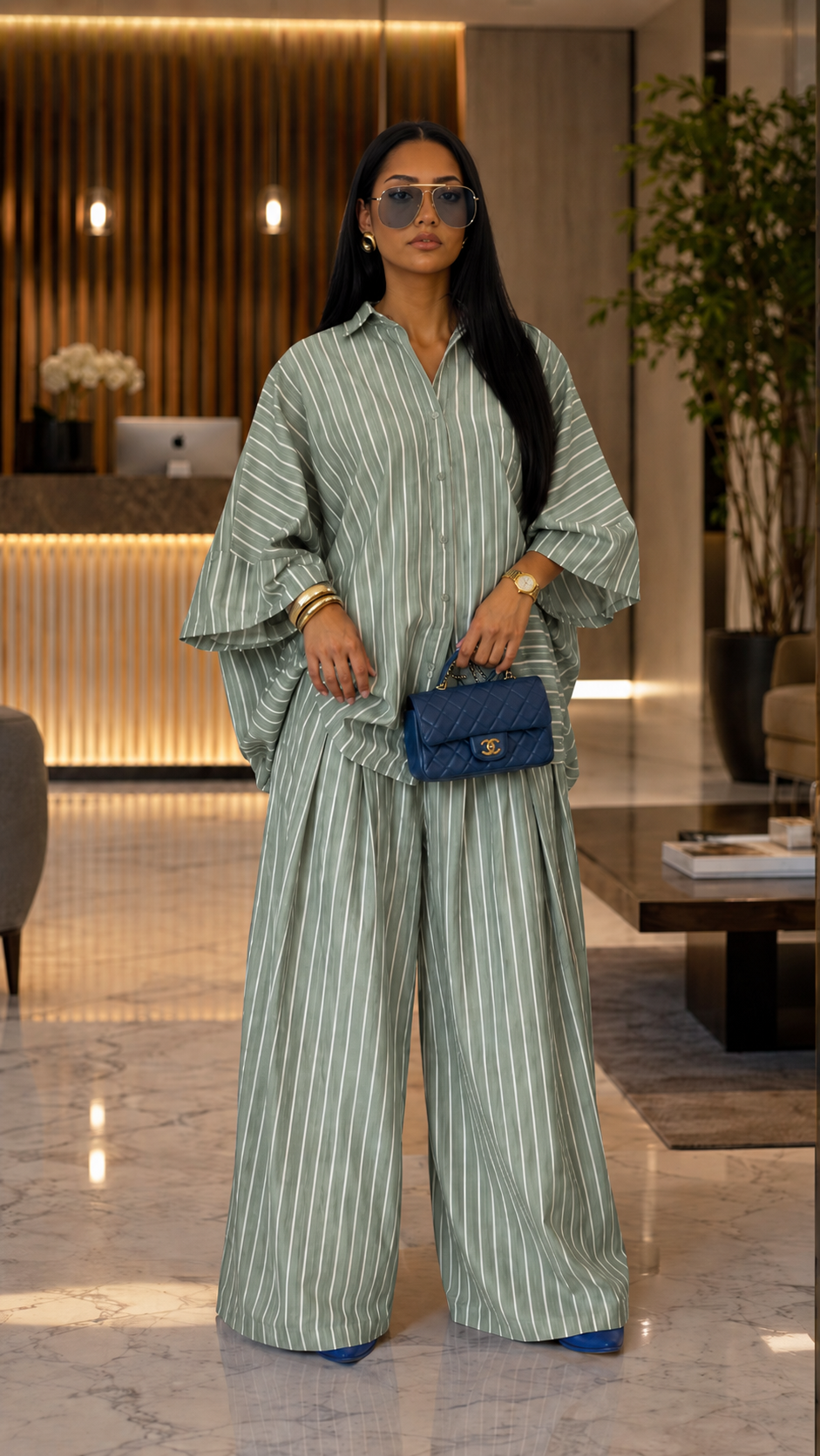Azure Riviera Oversized Stripe Resort Set