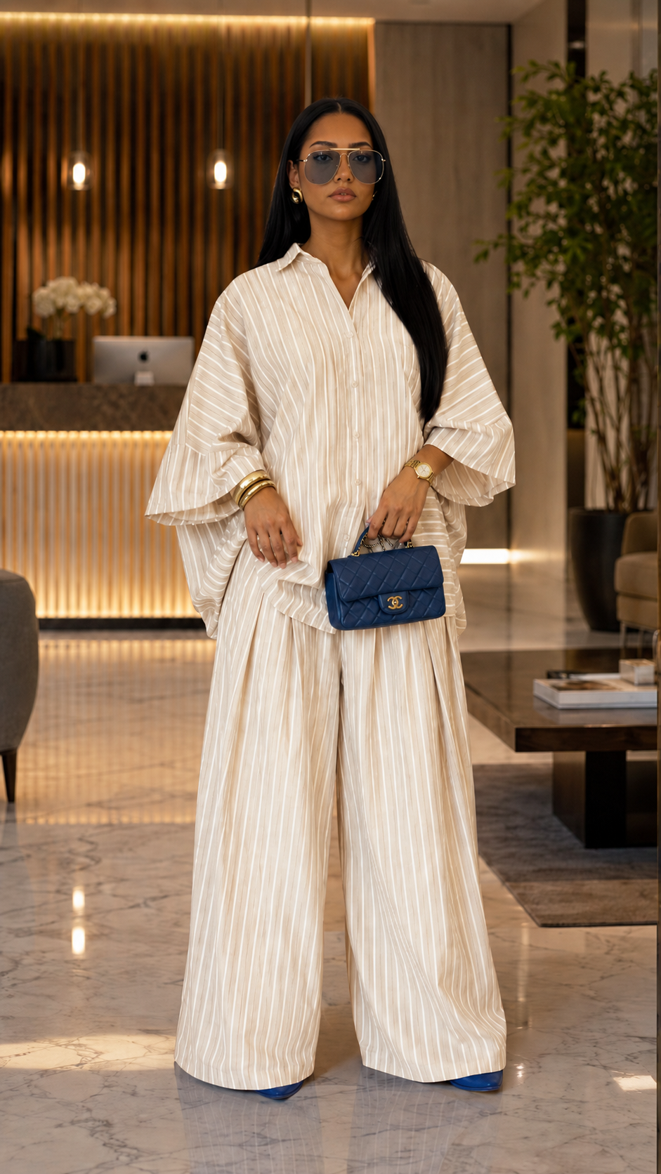 Azure Riviera Oversized Stripe Resort Set