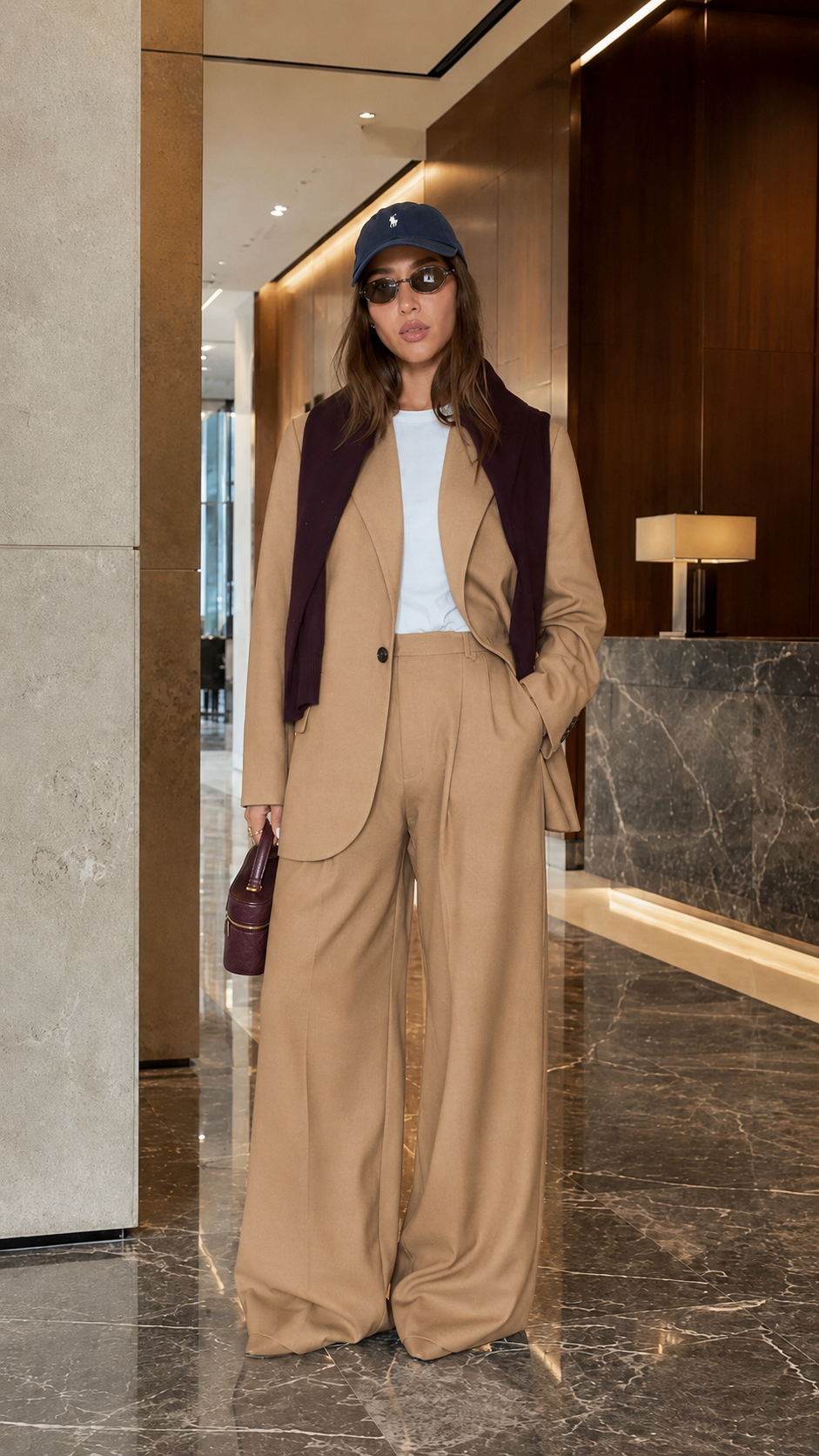 Midnight Luxe Tailored Wide-Leg Suit Set