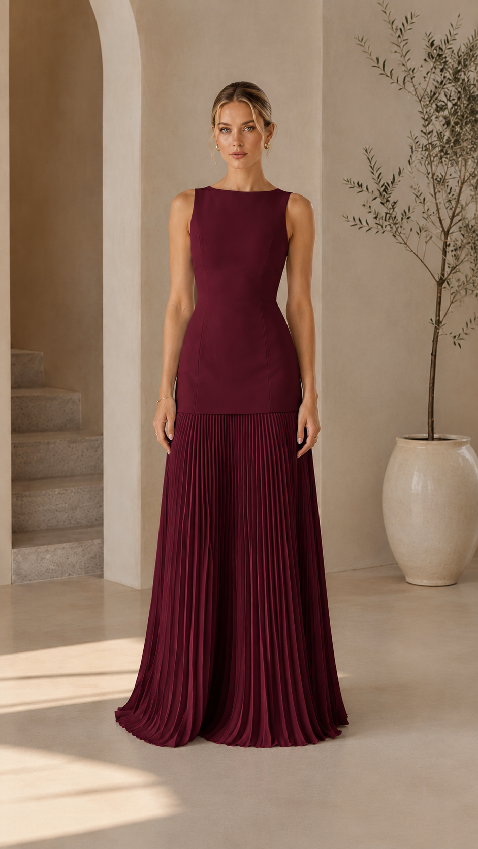 Celeste Pleated Hem Maxi Dress