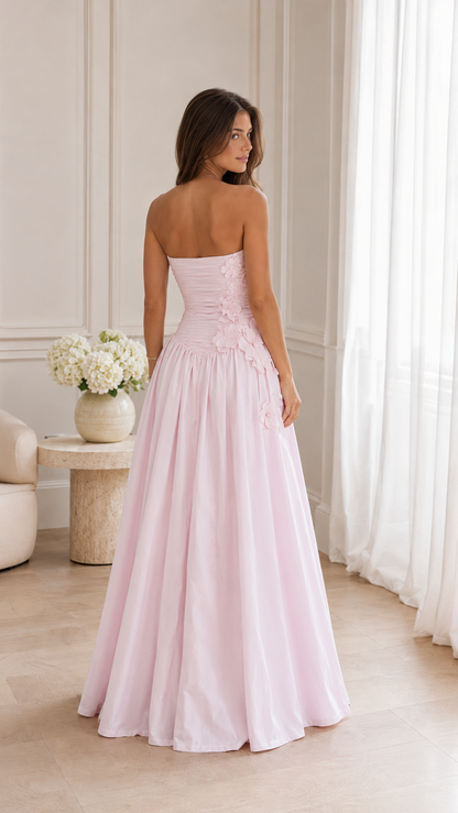 Blush Petal Strapless Ball Gown