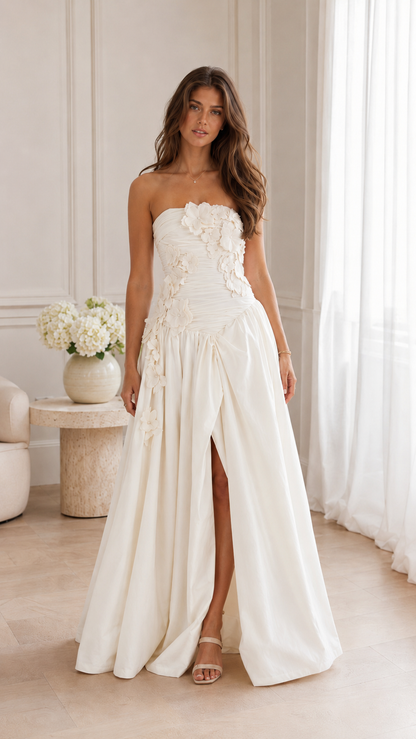 Blush Petal Strapless Ball Gown