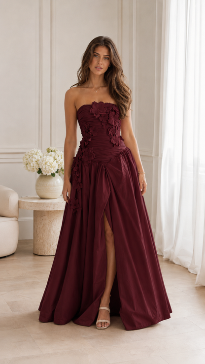 Blush Petal Strapless Ball Gown