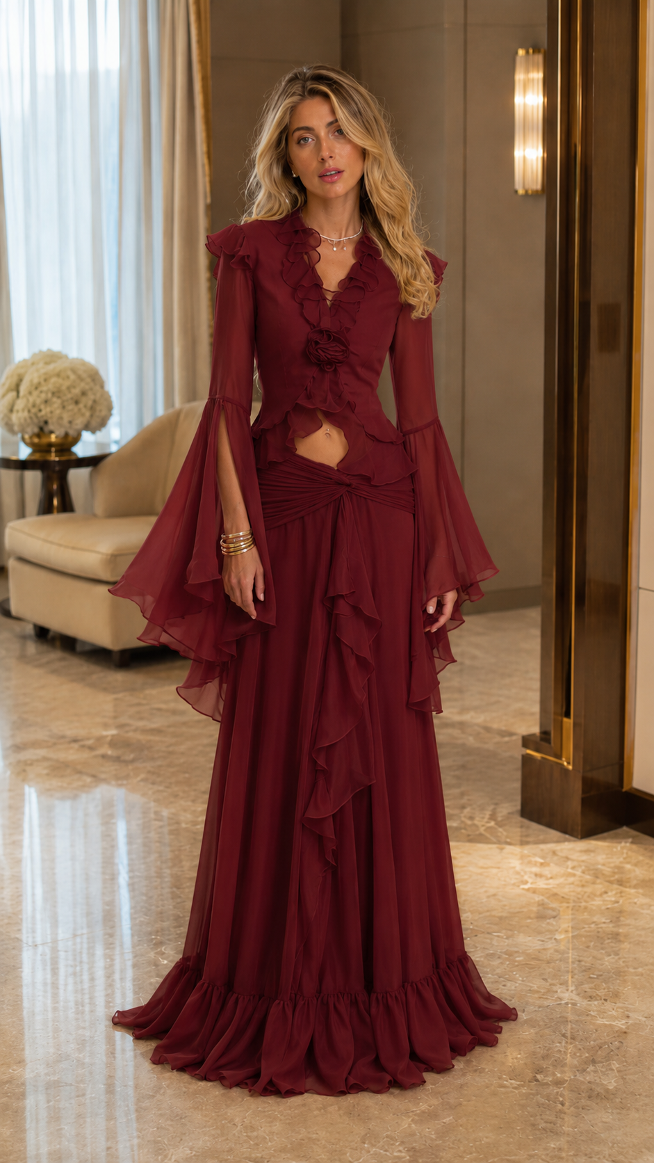 Isla Romance Chiffon Maxi Set