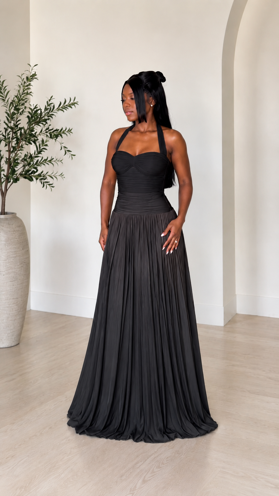 Aurora Ombre Pleated Maxi Dress