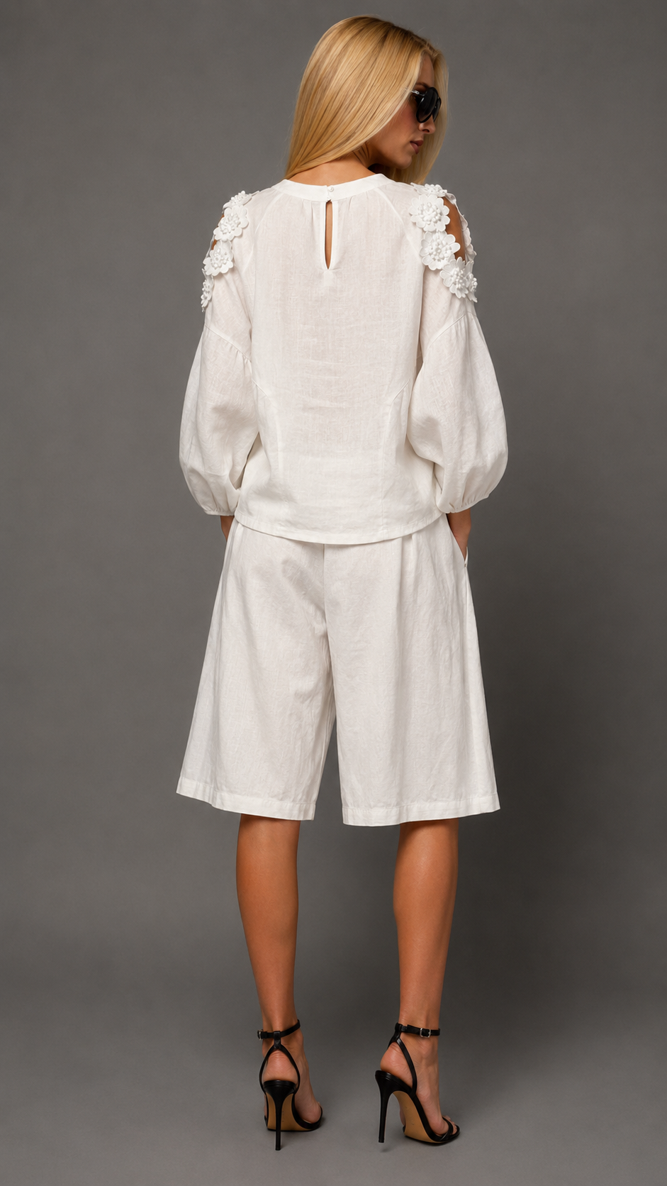 Monaco Bloom Linen Two-Piece Set
