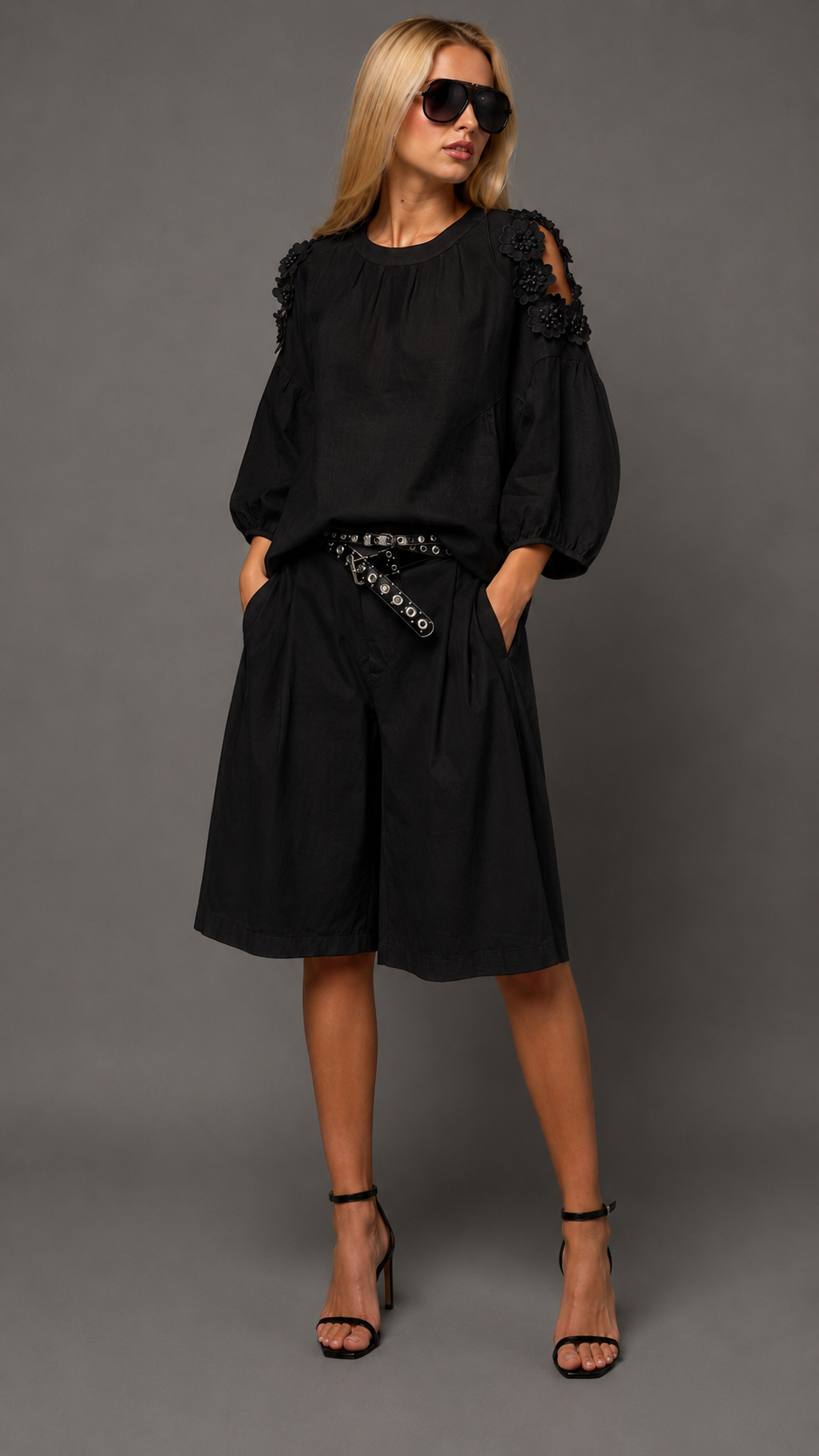 Monaco Bloom Linen Two-Piece Set