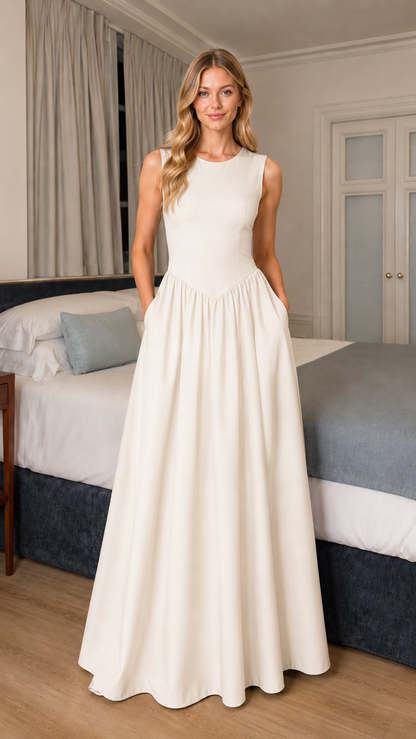 Midnight Elegance Sleeveless Maxi Dress
