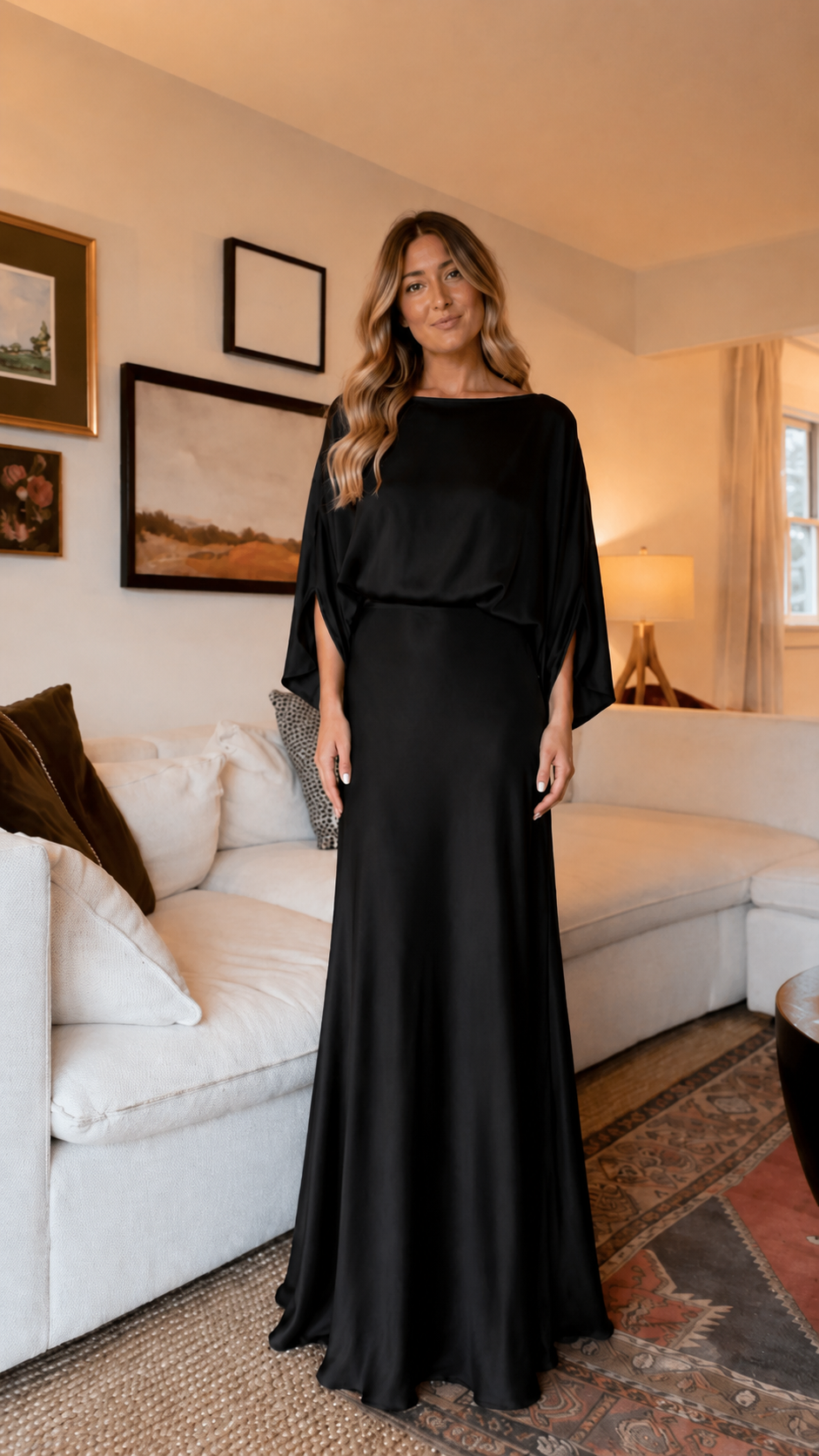 Emerald Grace Batwing Maxi Dress