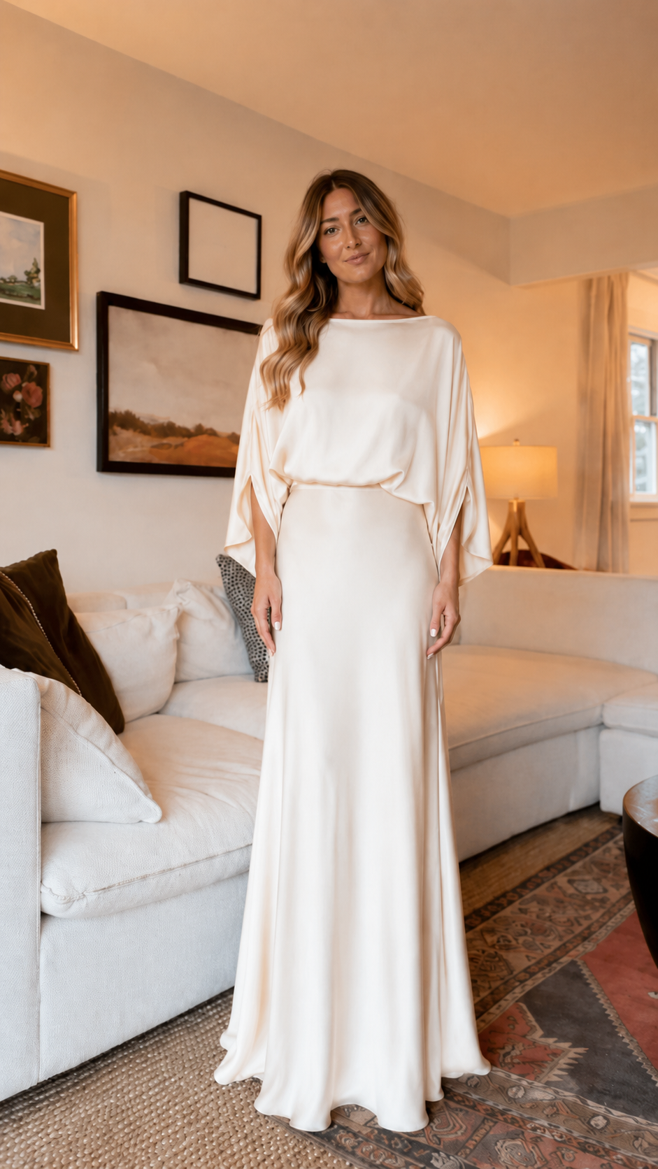 Emerald Grace Batwing Maxi Dress